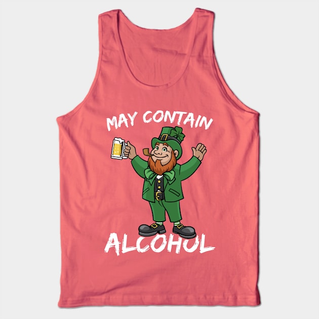 May Contain Alcohol Leprechaun St. Patrick's Day Funny Tank Top by SpacemanTees